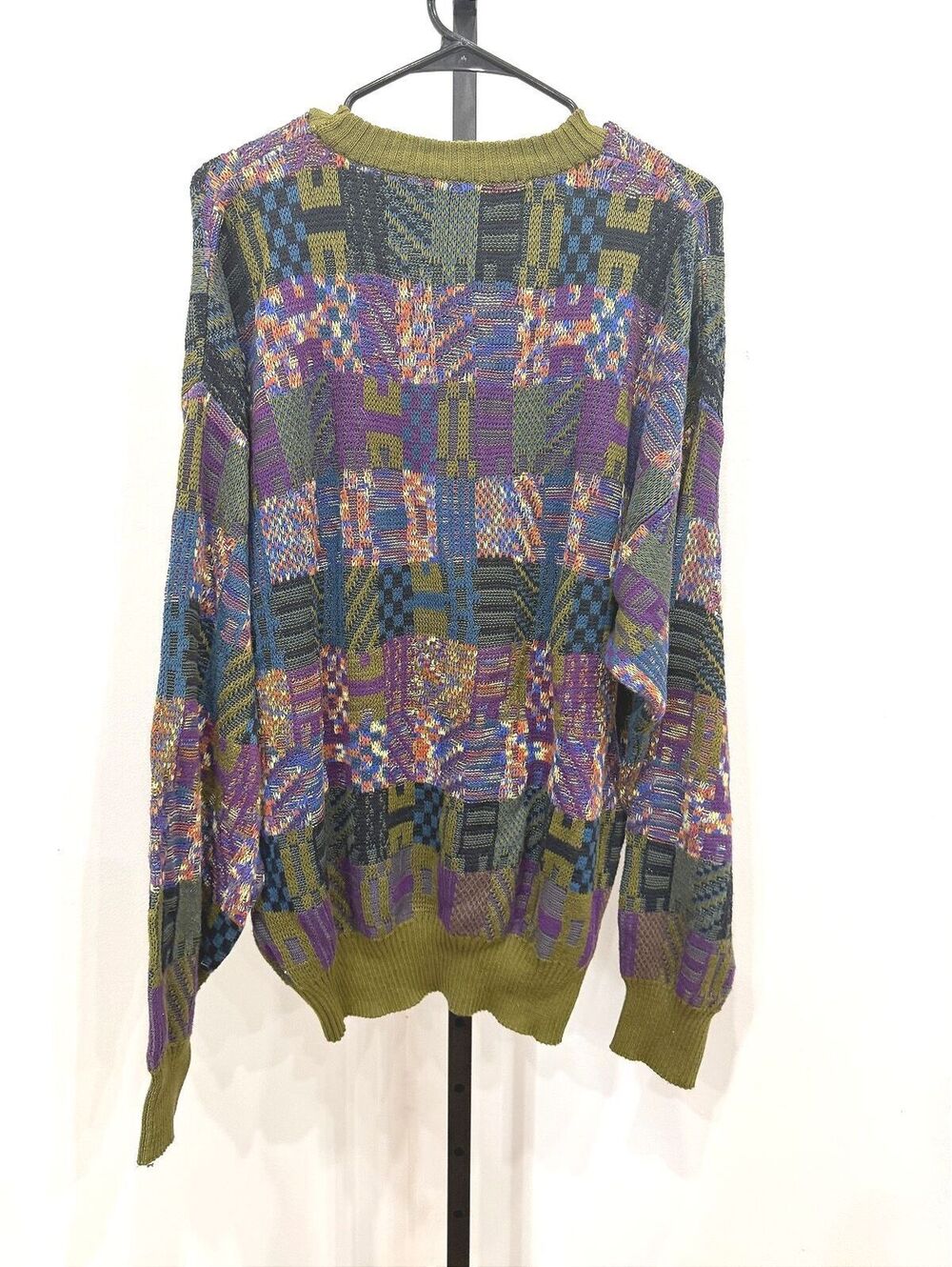 90s Vintage Bachrach XL Vintage Multicolor Patterned Pullover Sweater Grandpa